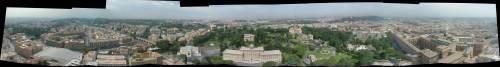 Panorama of Rome from the top of St Peters Basilica dome